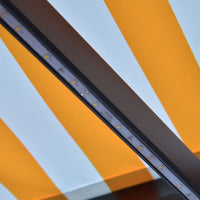 Thumbnail for Einziehbare Markise mit Windsensor & LED 400x300cm Gelb Weiß