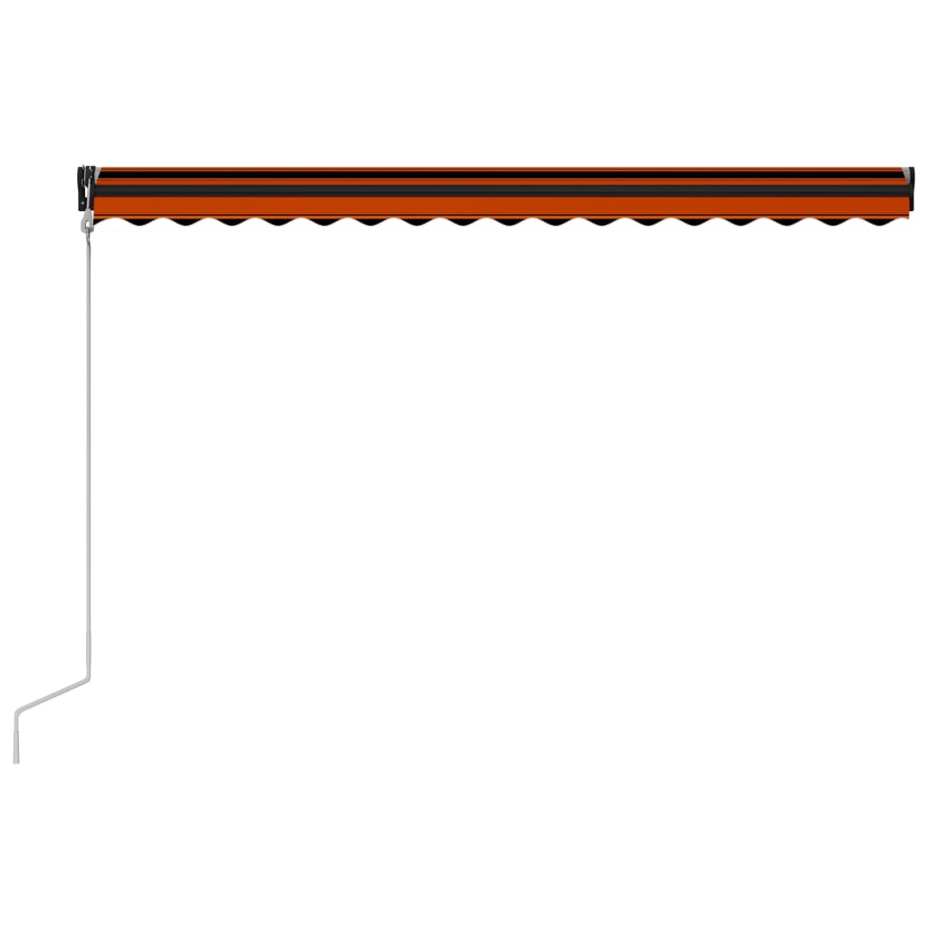Einziehbare Markise mit Windsensor & LED 400x300cm Orange Braun