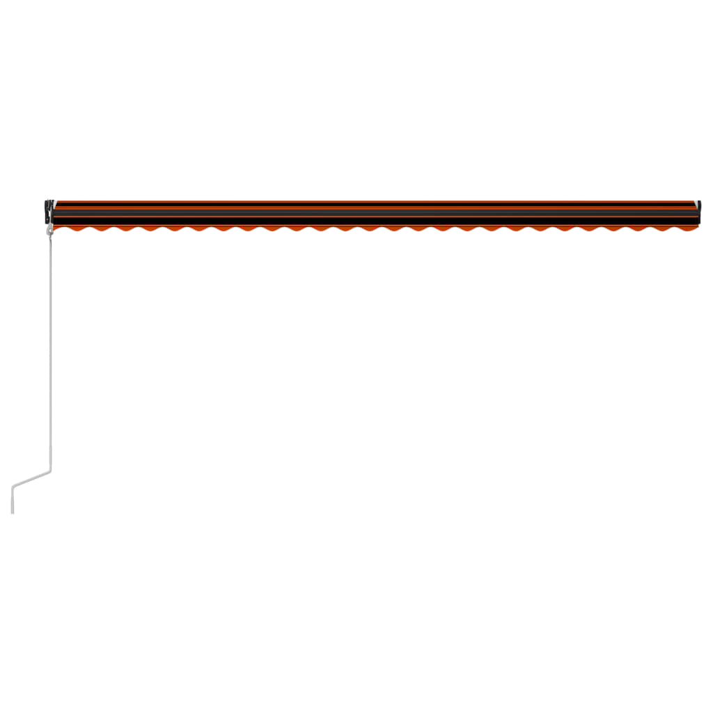 Einziehbare Markise mit Windsensor & LED 600x300cm Orange Braun