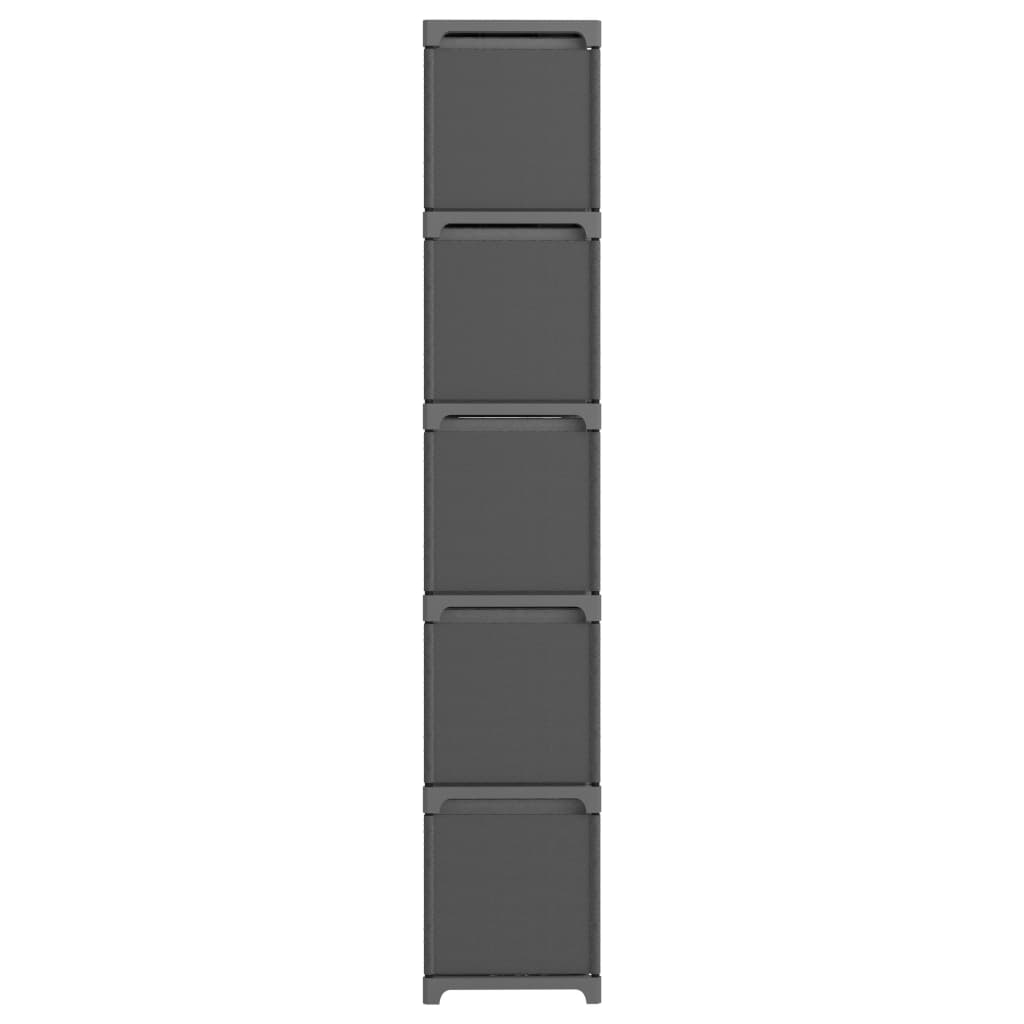 Würfelregal mit 15 Boxen Grau 103x30x175,5 cm Stoff