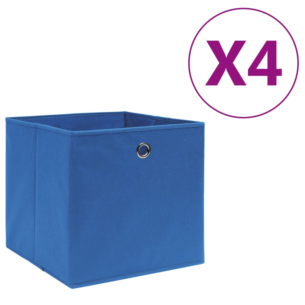 Aufbewahrungsboxen 4 Stk. Vliesstoff 28x28x28 cm Blau