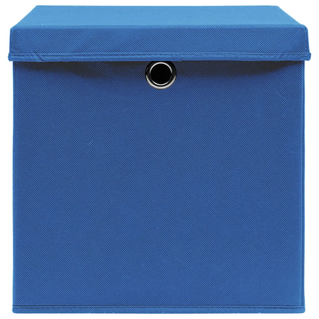 Aufbewahrungsboxen mit Deckeln 10 Stk. 28x28x28 cm Blau