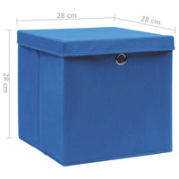 Thumbnail for Aufbewahrungsboxen mit Deckeln 10 Stk. 28x28x28 cm Blau