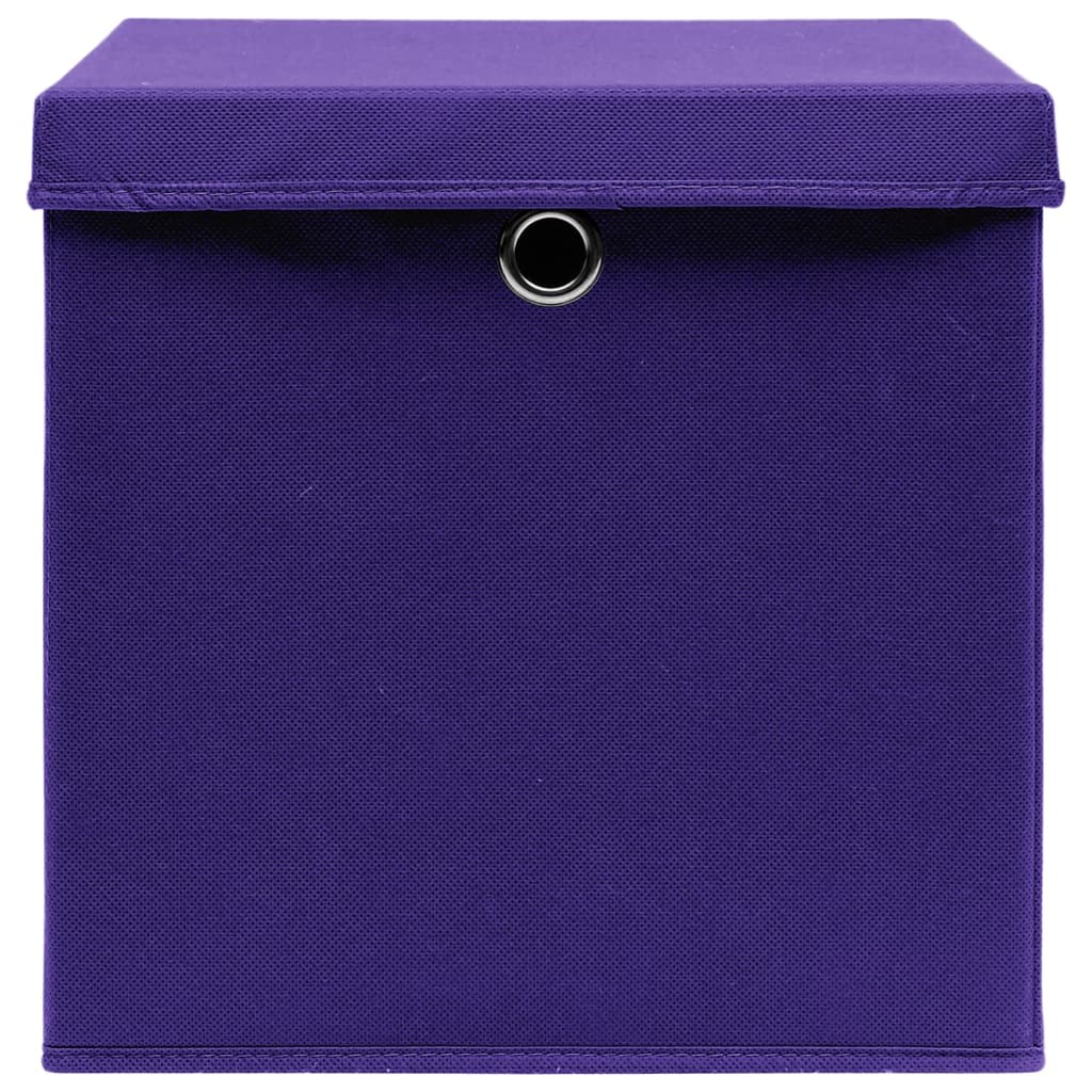Aufbewahrungsboxen mit Deckeln 4 Stk. 28x28x28 cm Lila