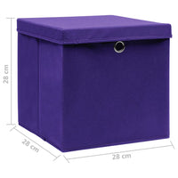 Thumbnail for Aufbewahrungsboxen mit Deckeln 4 Stk. 28x28x28 cm Lila