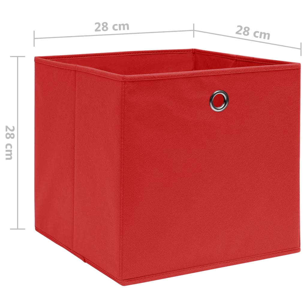 Aufbewahrungsboxen 4 Stk. Vliesstoff 28x28x28 cm Rot