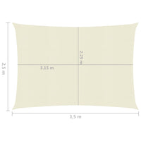 Thumbnail for Sonnensegel 160 g/m² Creme 2,5x3,5 m HDPE