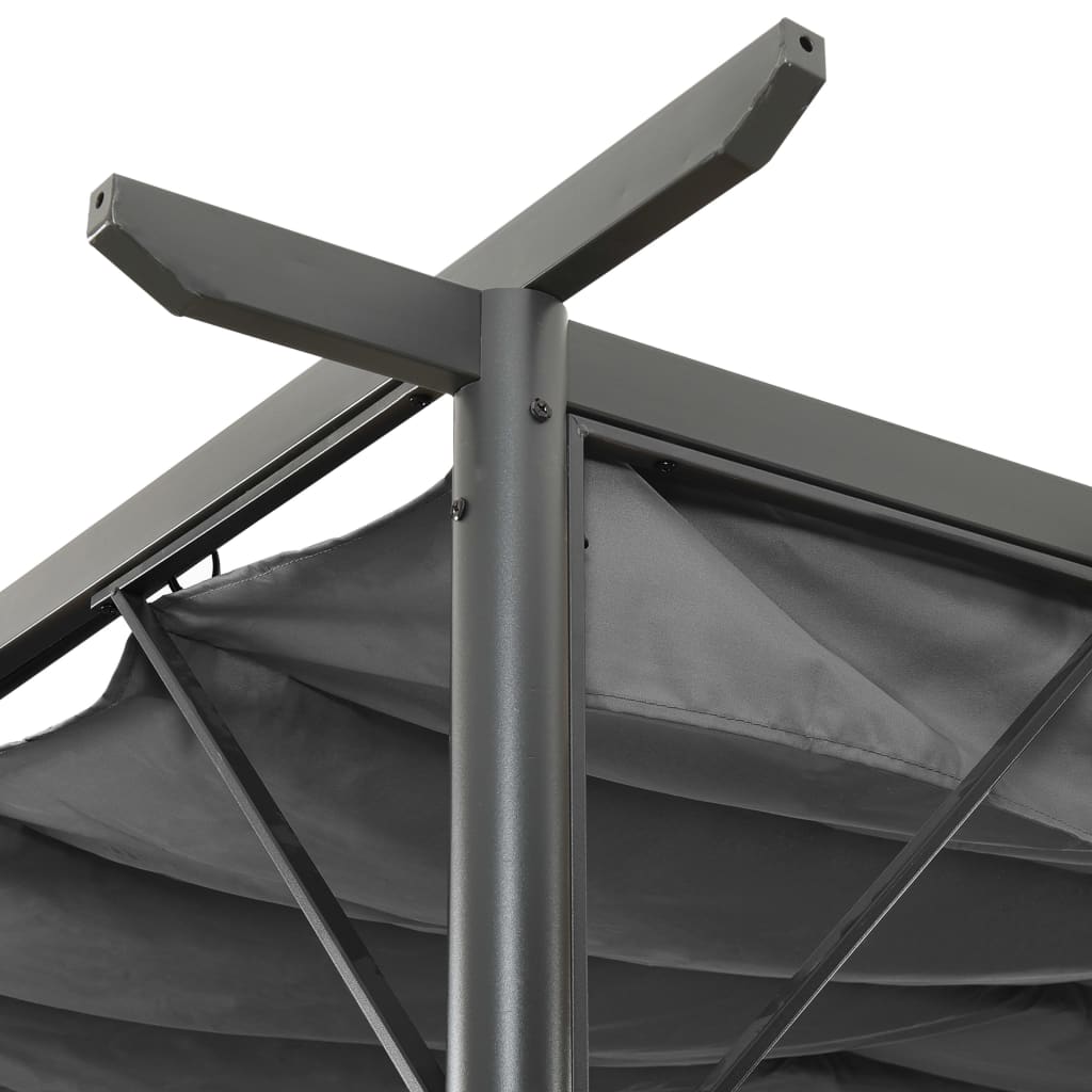 Pergola mit Ausziehbarem Dach Anthrazit 3x3 m Stahl 180 g/m²