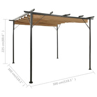 Thumbnail for Pergola mit Ausziehbarem Dach Taupe 3x3 m Stahl 180 g/m²