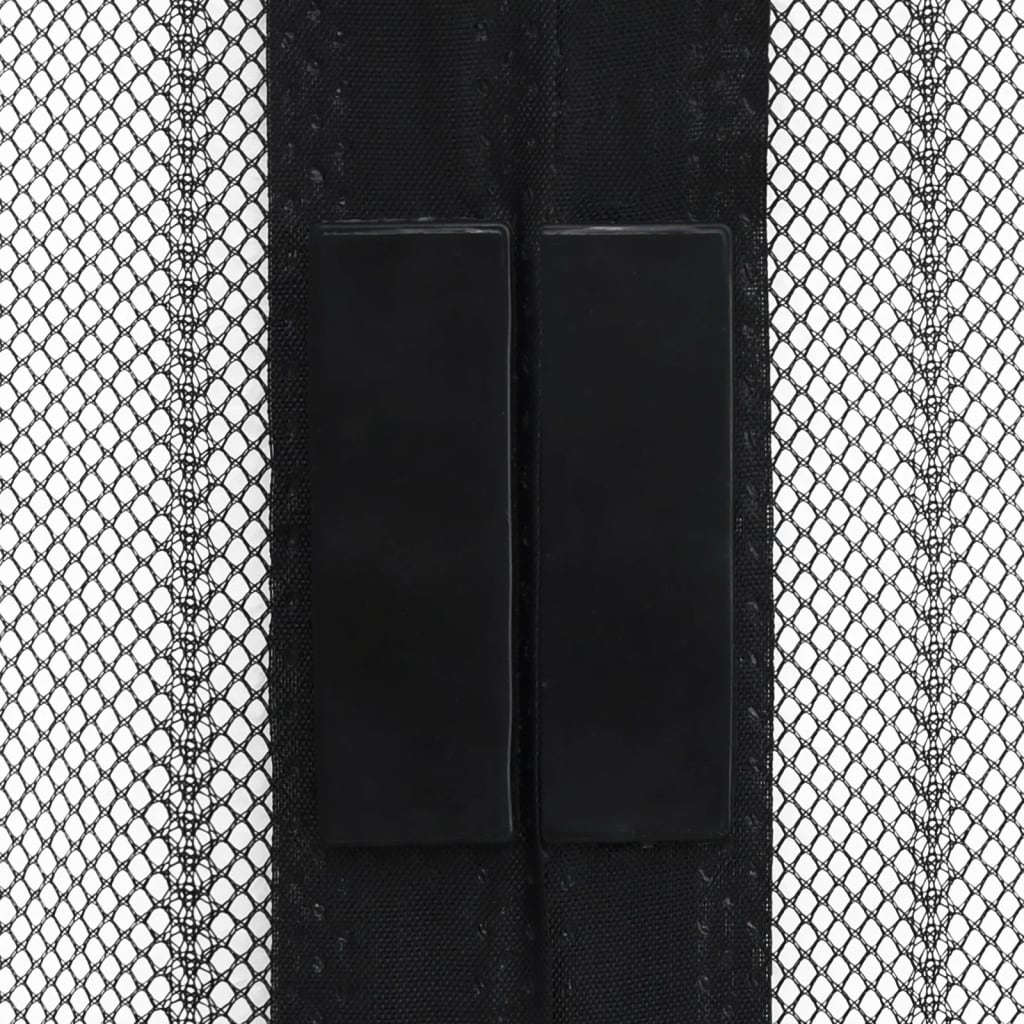 Fliegengitter-Türvorhänge 2 Stk. Magnet Schwarz 220x100 cm