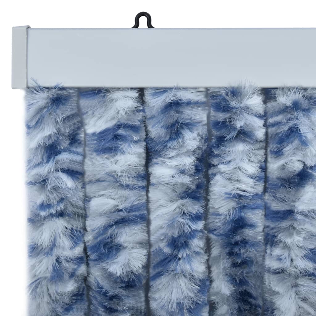 Insektenschutz-Vorhang Blau und Weiß 120x220 cm Chenille