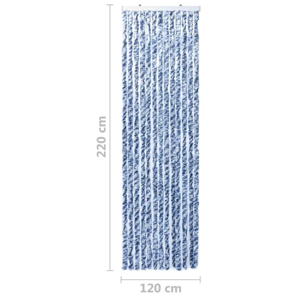 Insektenschutz-Vorhang Blau und Weiß 120x220 cm Chenille