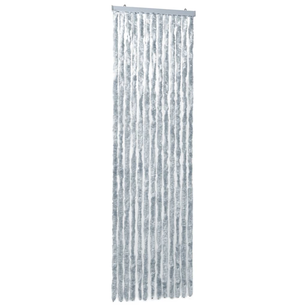 Insektenschutz-Vorhang Weiß und Grau 120x220 cm Chenille