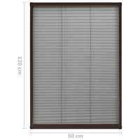 Thumbnail for Insektenschutz-Plissee für Fenster Aluminium Braun 80x120 cm