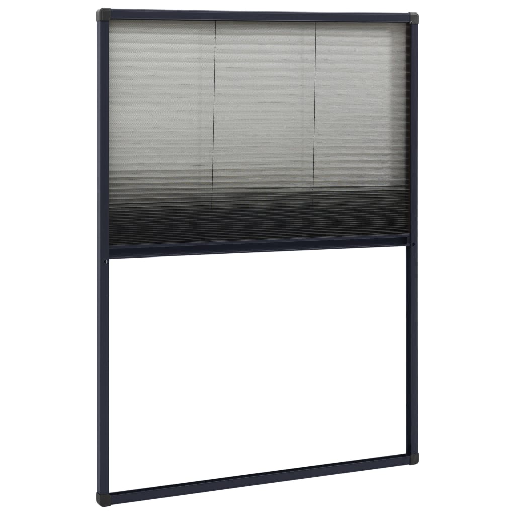 Insektenschutz-Plissee für Fenster Aluminium Anthrazit 80x120cm