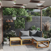 Thumbnail for 4-tlg. Garten-Lounge-Set mit Auflagen Massivholz Akazie