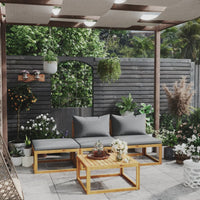 Thumbnail for 4-tlg. Garten-Lounge-Set mit Auflagen Massivholz Akazie