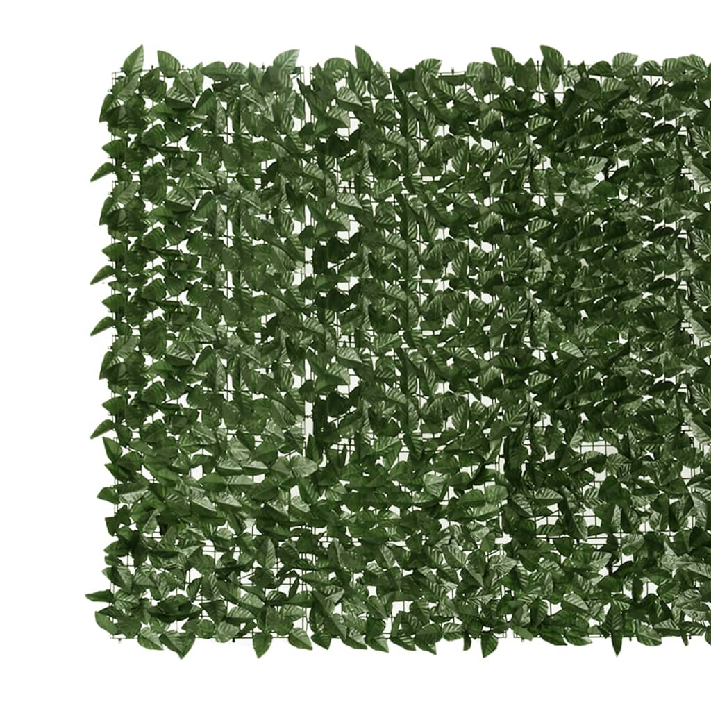 Balkon-Sichtschutz mit Dunkelgrünen Blättern 300x150 cm