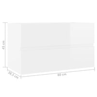 Thumbnail for Waschbeckenunterschrank Hochglanz-Weiß 80x38,5x45 cm
