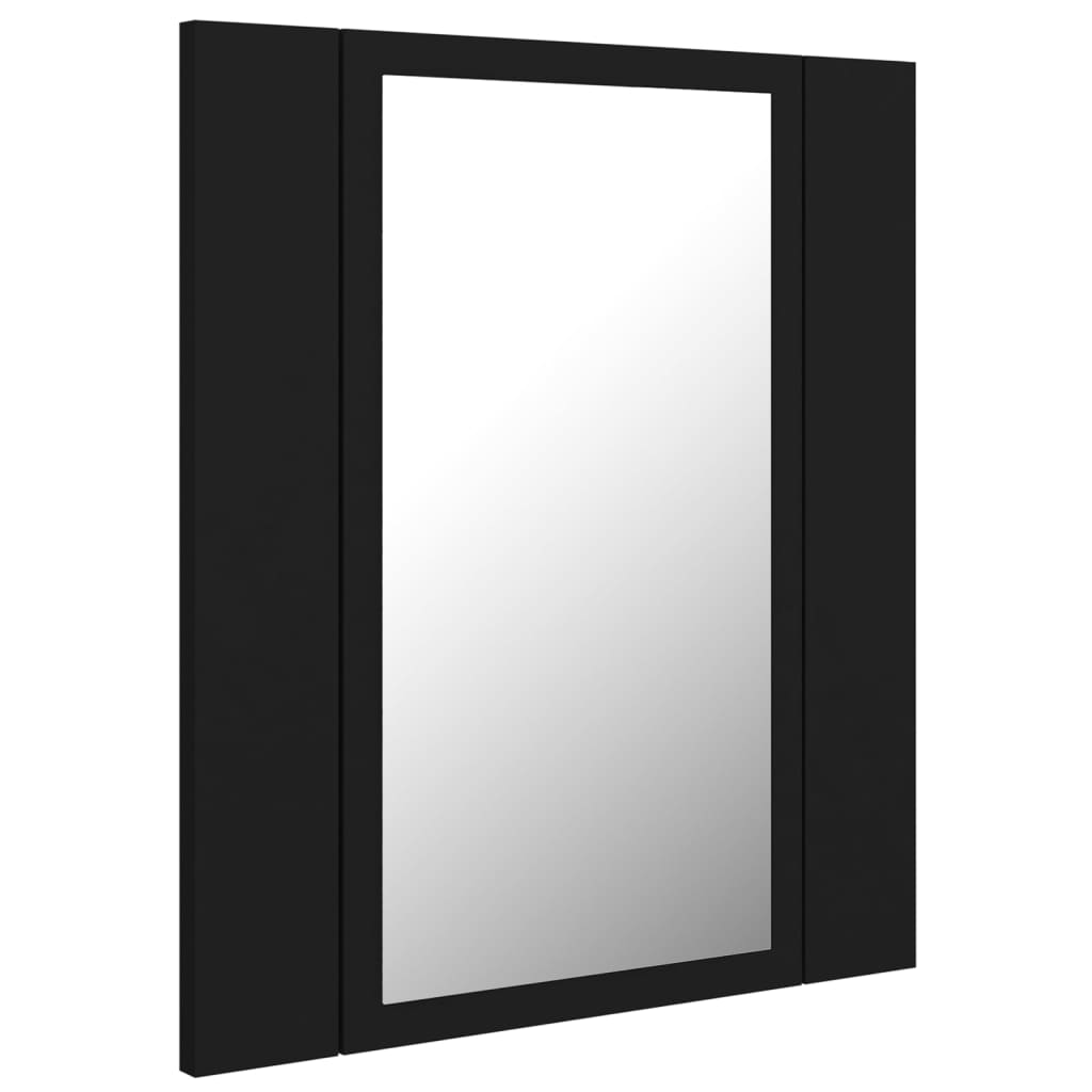 LED-Bad-Spiegelschrank Schwarz 40x12x45 cm Acryl