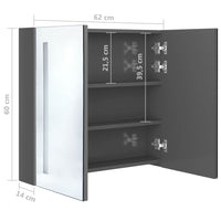 Thumbnail for LED-Spiegelschrank fürs Bad Glänzend Grau 62x14x60 cm