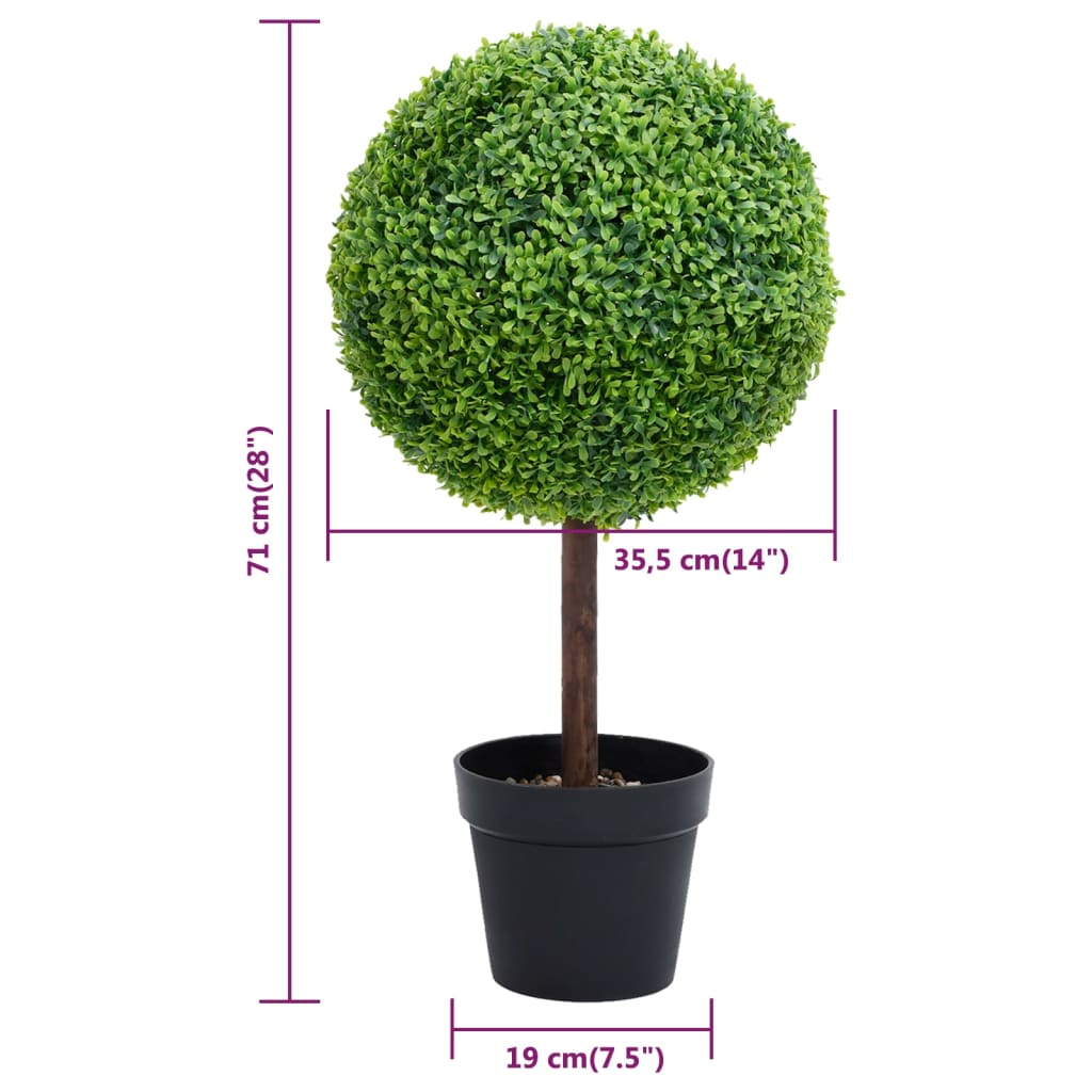 Künstlicher Buchsbaum mit Topf Kugelform Grün 71 cm