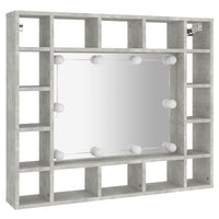 Thumbnail for Spiegelschrank mit LED Betongrau 91x15x76,5 cm