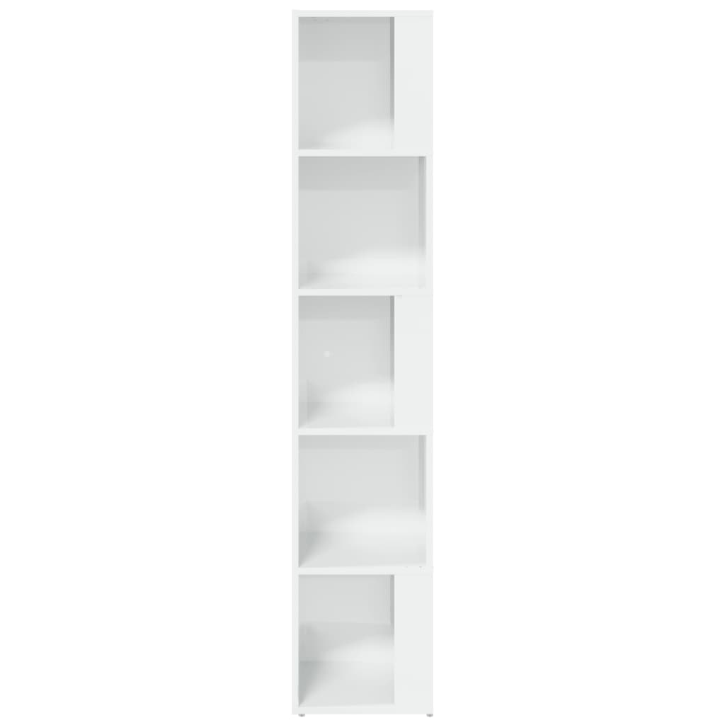 Eckregal Hochglanz-Weiß 33x33x164,5 cm Holzwerkstoff