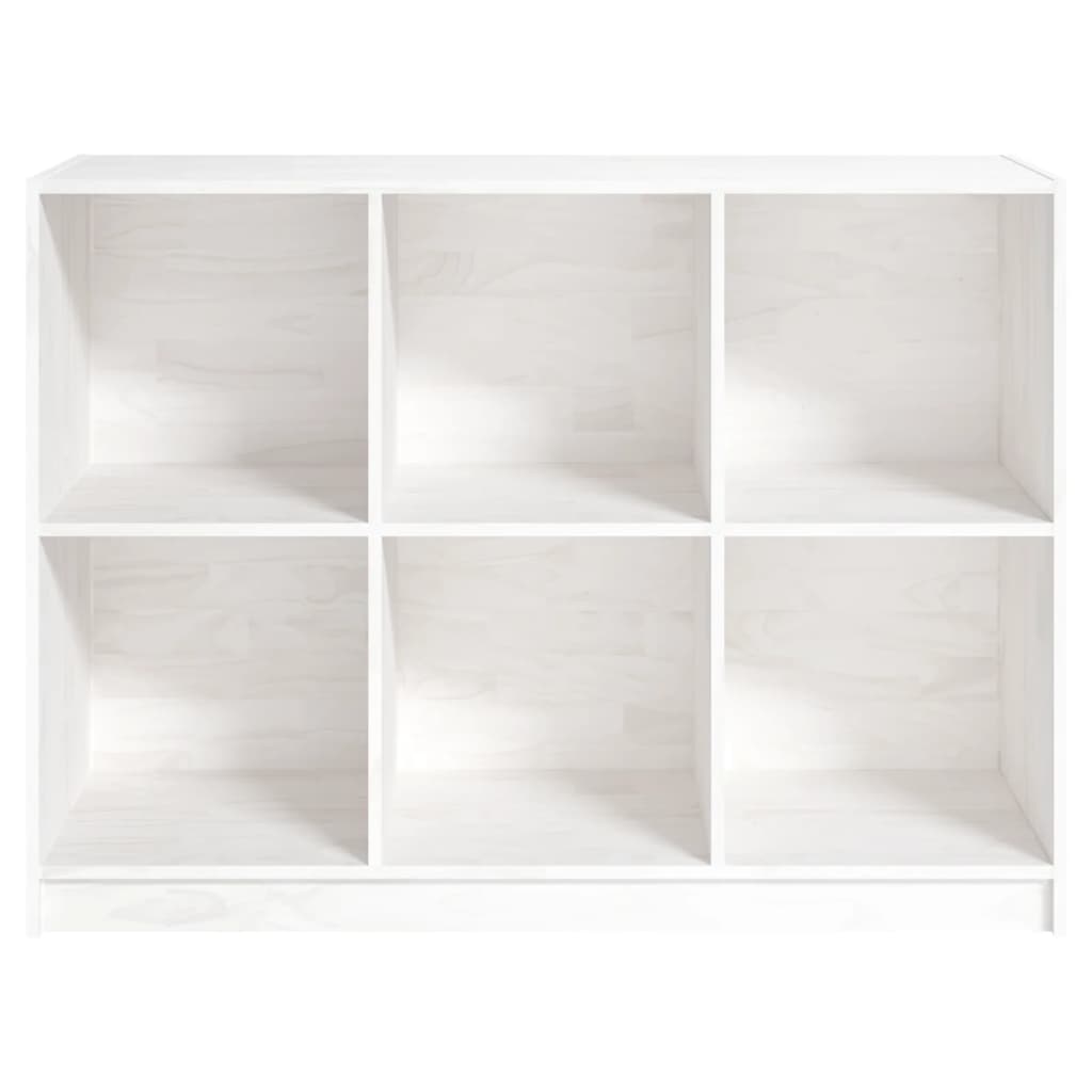 Bücherregal Weiß 104x33x76 cm Massivholz Kiefer