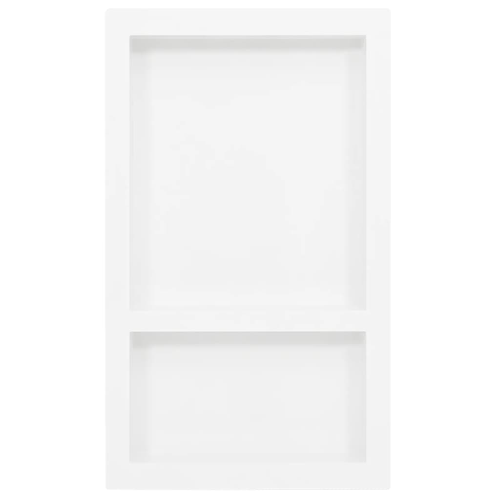 Duschnische mit 2 Fächern Hochglanz-Weiß 41x69x9 cm
