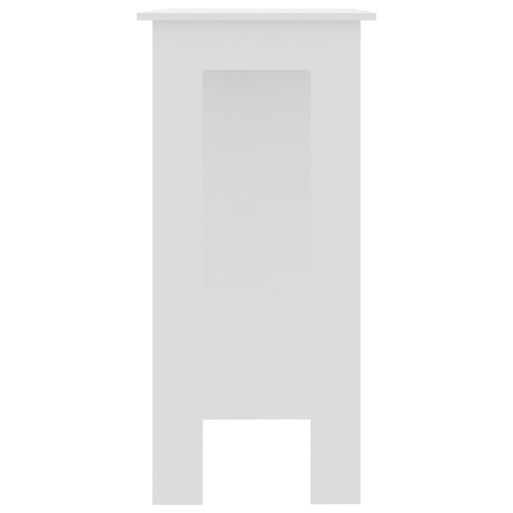 Bartisch mit Regal Weiß 102x50x103,5 cm Holzwerkstoff