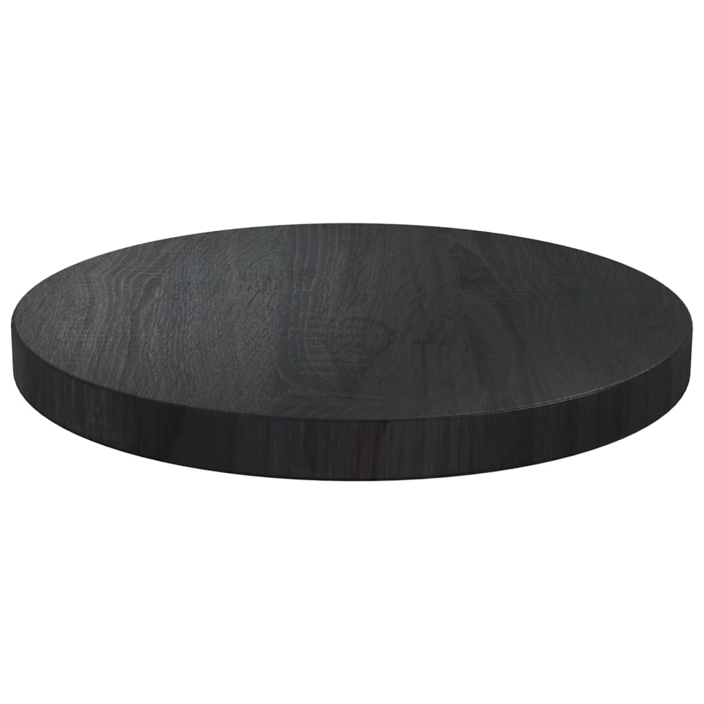 Tischplatte Schwarz Ø30x2,5 cm Massivholz Kiefer