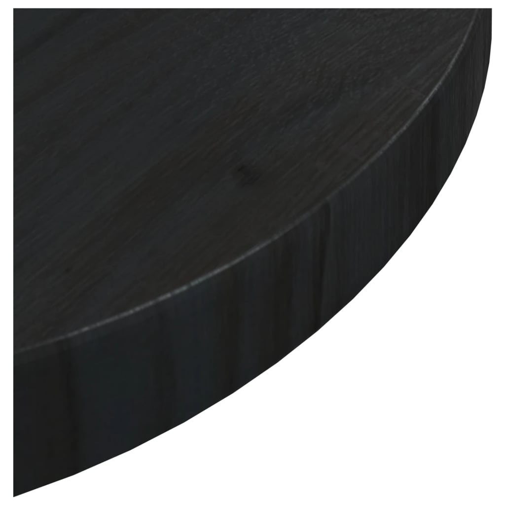 Tischplatte Schwarz Ø30x2,5 cm Massivholz Kiefer