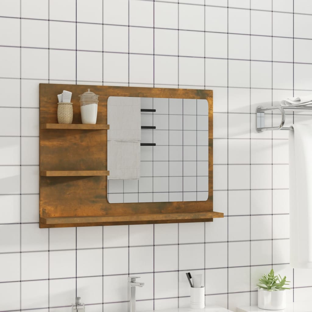 Badspiegel Räuchereiche 60x10,5x45 cm Holzwerkstoff