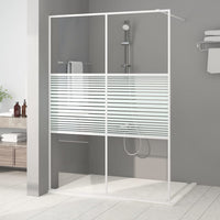 Thumbnail for Duschwand für Begehbare Dusche Weiß 140x195 cm ESG-Klarglas