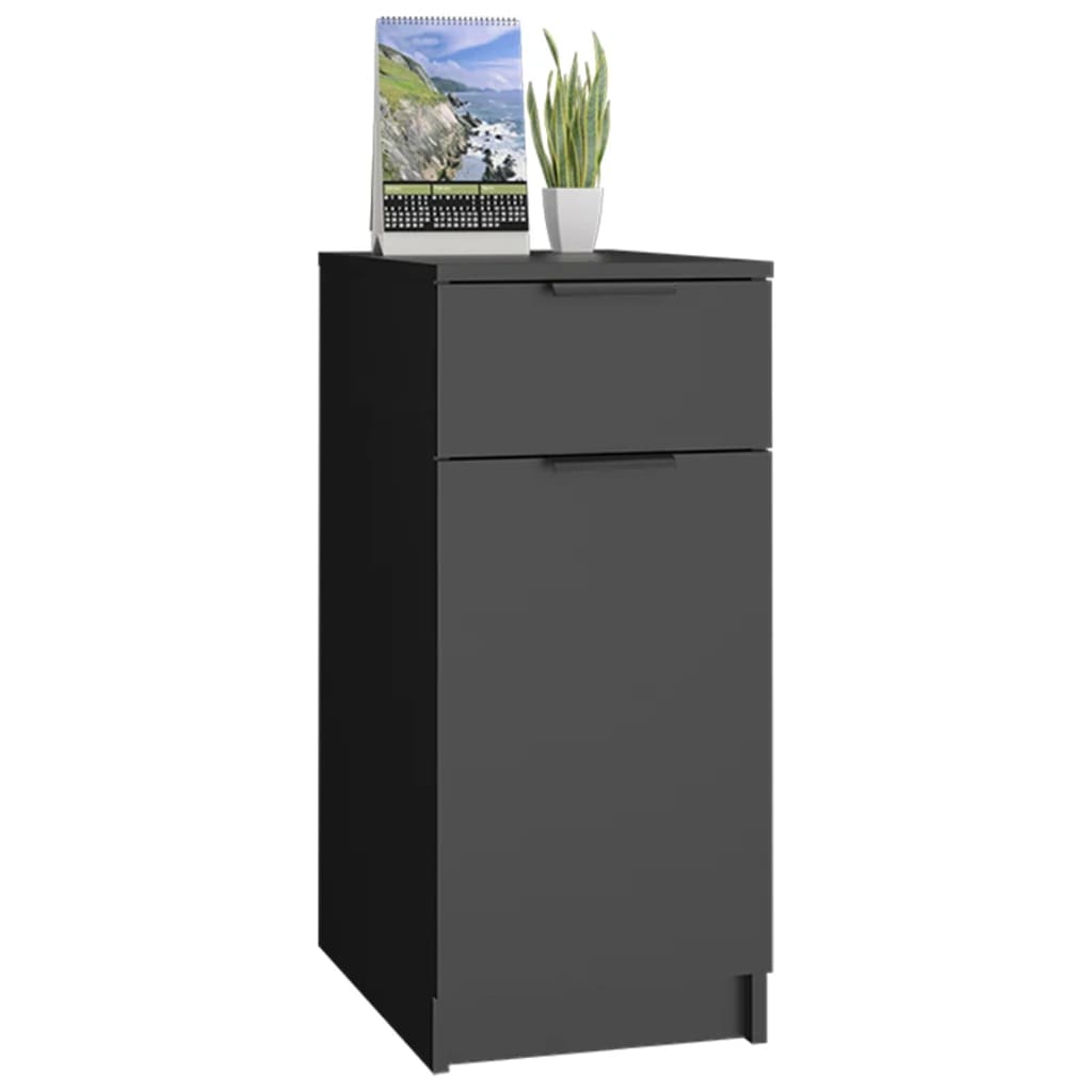 Büroschrank Schwarz 33,5x50x75 cm Holzwerkstoff