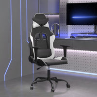 Thumbnail for Gaming-Stuhl mit Massagefunktion Schwarz und Weiß Kunstleder