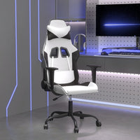 Thumbnail for Gaming-Stuhl mit Massagefunktion Weiß und Schwarz Kunstleder