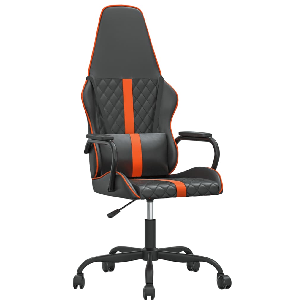 Gaming-Stuhl mit Massagefunktion Orange und Schwarz Kunstleder