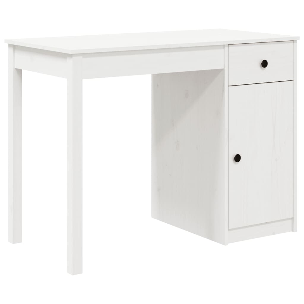Schreibtisch Weiß 100x50x75 cm Massivholz Kiefer