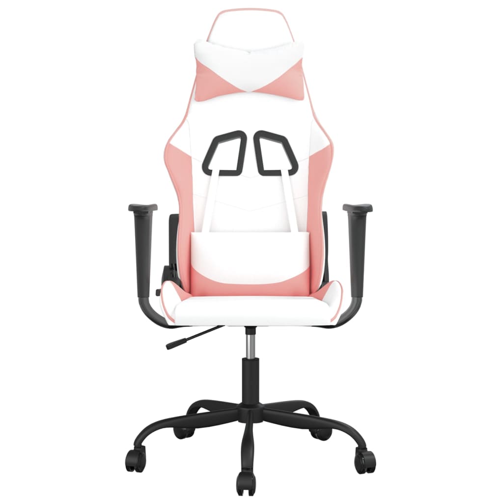 Gaming-Stuhl Weiß und Rosa Kunstleder
