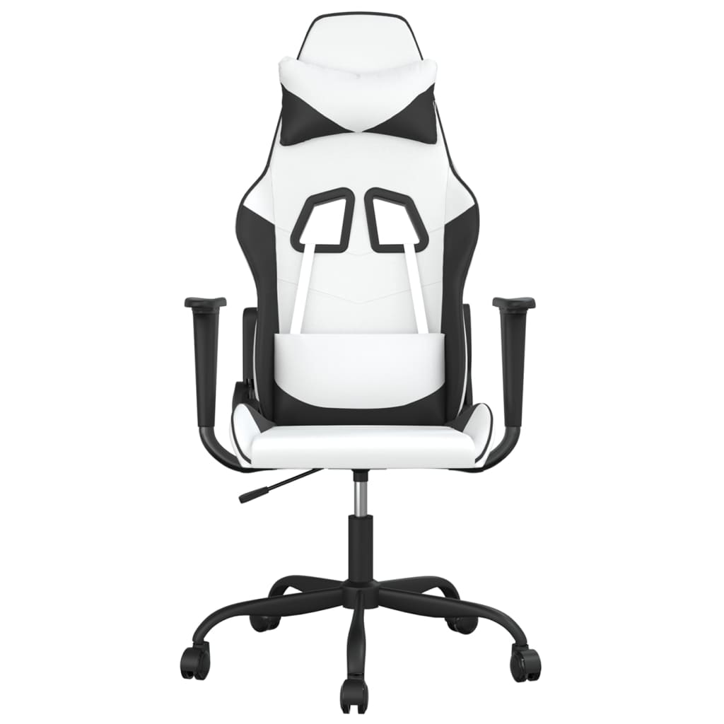Gaming-Stuhl Weiß und Schwarz Kunstleder