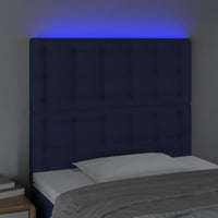 Thumbnail for LED Kopfteil Blau 100x5x118/128 cm Stoff