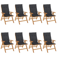 Thumbnail for Gartenstühle mit Auflagen 8 Stk. Massivholz Teak