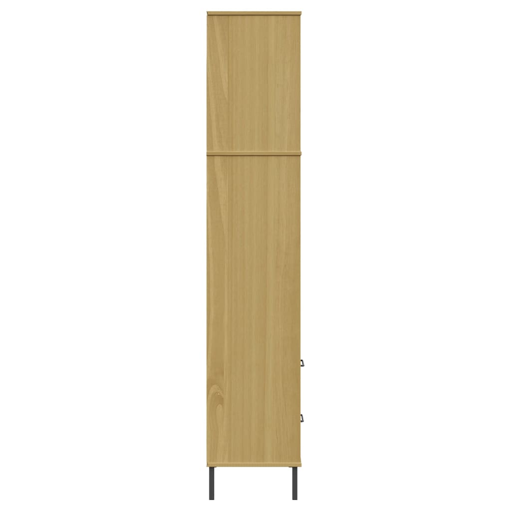 Bücherregal OSLO mit 2 Schubladen Braun 60x35x180 cm Massivholz