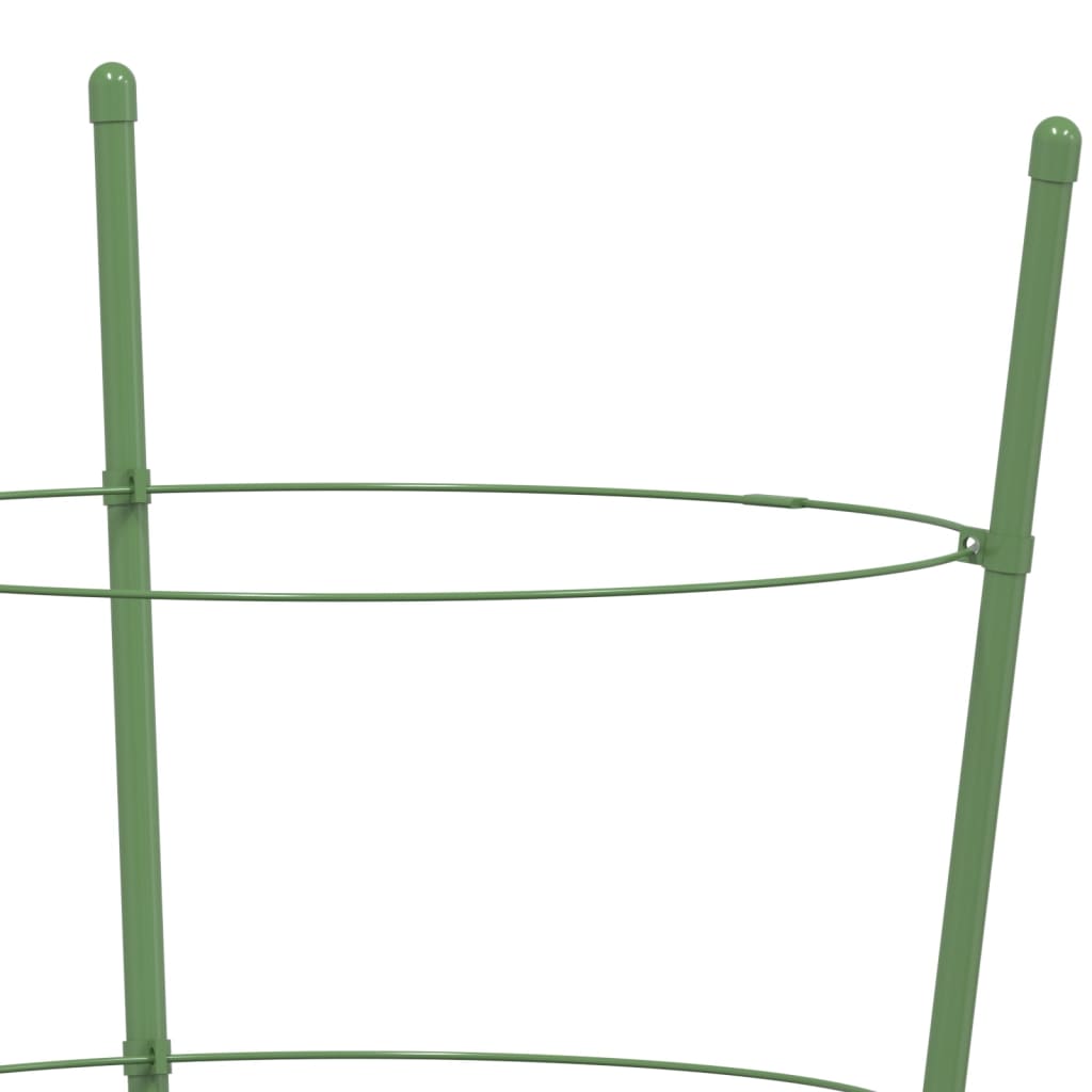 Pflanzenstützen mit 3 Ringen 5 Stk. Grün 45 cm Stahl