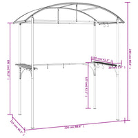 Thumbnail for Grillpavillon mit Seitenregalen Anthrazit 220x115x230 cm Stahl