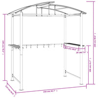 Thumbnail for Grillpavillon mit Seitenregalen Anthrazit 210x114x230 cm Stahl