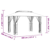 Thumbnail for Pavillon mit Seitenwänden Anthrazit 400x300x270 cm Stahl