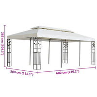 Thumbnail for Pavillon mit Doppeldach Weiß 6x3 m Stahl